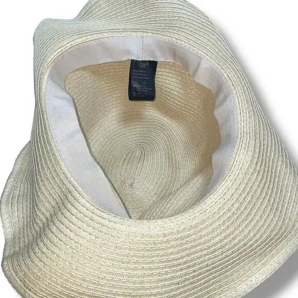 D&Y Straw Sun Hat 3.5" Wide Brim Packable Travel Beach Hike Cruise Women Tan - Picture 7 of 11